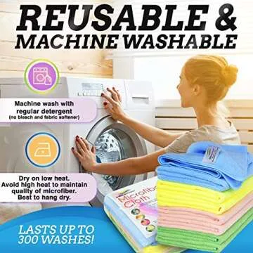 VibraWipe Microfiber Cleaning Cloth, Large Size 14.2 x 14.2 inches, 8-Pack, Thick and Large All Purpose Cleaning Towel, Microfiber Cloth, Cars, Glass, Window, Machine Washable, Lint-Free