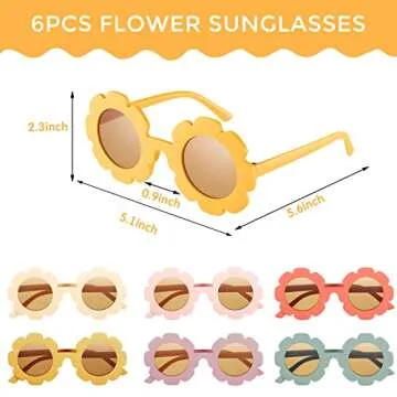 Colorful Retro Flower Sunglasses and Headbands Set