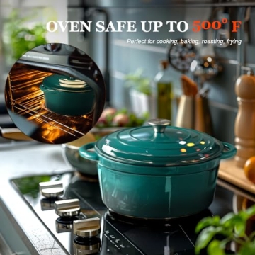 Overmont Enameled Cast Iron Dutch Oven 5.5QT with Lid