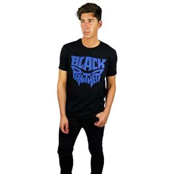 Marvel Mens Black Panther Graphic Tee Black (Black, Large)