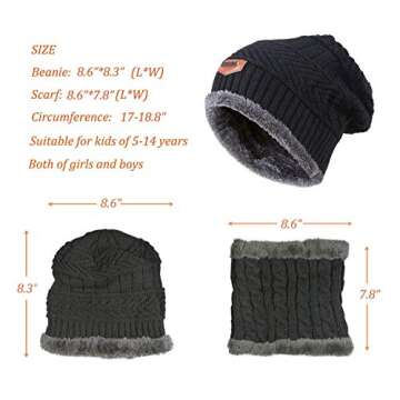 XYIYI Kids Winter Knit Hat and Scarf Set - Warm & Cozy