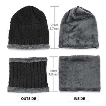 XYIYI Kids Winter Knit Hat and Scarf Set - Warm & Cozy