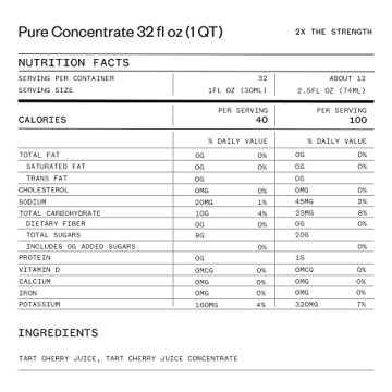 Cheribundi Tart Cherry Juice Max Strength Recovery Drink 32oz