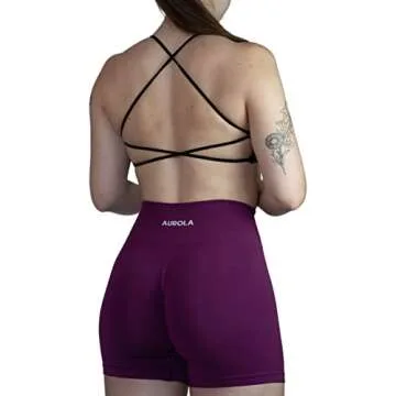 AUROLA Women Workout Sports Bras Backless Strappy Criss Cross Light Support Athletic Bra Gym Fitness Yoga Bra, Black, XS