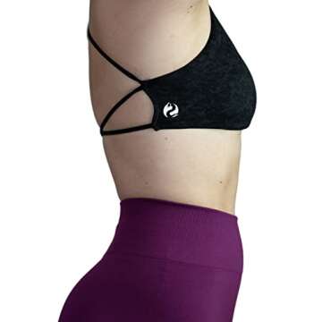 AUROLA Women Workout Sports Bras Backless Strappy Criss Cross Light Support Athletic Bra Gym Fitness Yoga Bra, Black, XS