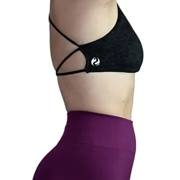 AUROLA Women Workout Sports Bras Backless Strappy Criss Cross Light Support Athletic Bra Gym Fitness Yoga Bra, Black, XS