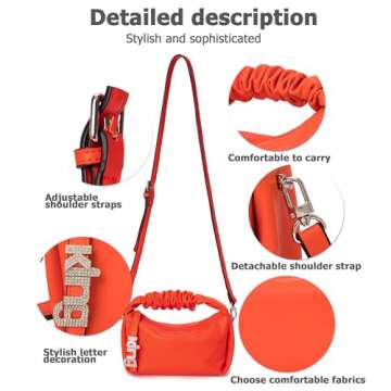 KingTo Small Shoulder Handbag for Women, Soft Designer Cloud Pouch Bag Lightweight Crossbody Clutch Purse