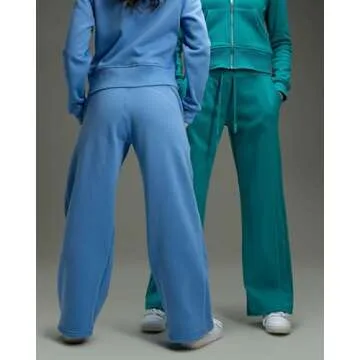 Kamo Fitness CozyTec Wide Leg Pants Woman with Pockets Loose Casual Lounge Sweatpants Women Travel Pant (Tropical Teal, M)