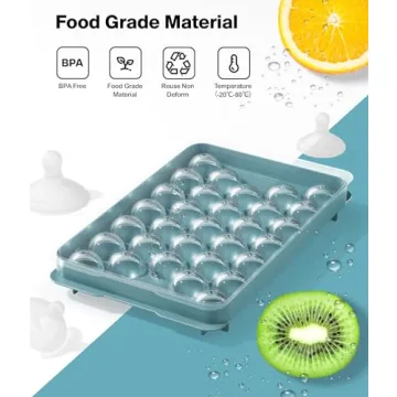 3 Pack Ice Cube Trays with Lid - BPA Free Ice Ball Maker