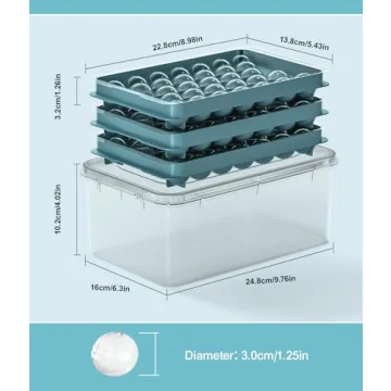 3 Pack Ice Cube Trays with Lid - BPA Free Ice Ball Maker