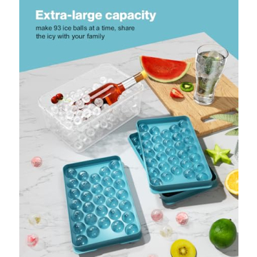 3 Pack Ice Cube Trays with Lid - BPA Free Ice Ball Maker