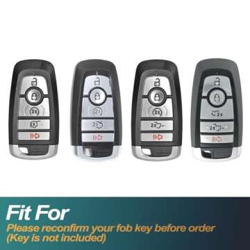 FEYOUN Key Fob Cover Compatible with Ford Escape Expedition Explorer F-150 F-250 F-350 F-450 F-550 M...