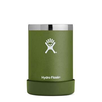 Hydro Flask Can Cooler Cup - Stainless Steel & Vacuum Insulated - Removable Rubber Boot - 12 oz, Olive