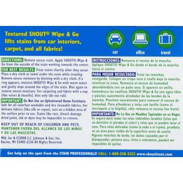 Shout Stain Remover Wipes, 12 Count (Pack of 2)