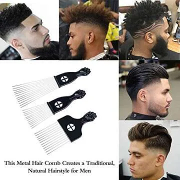 LEADUWAY Black Afro Combs for Easy Hair Styling