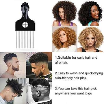 LEADUWAY Black Afro Combs for Easy Hair Styling