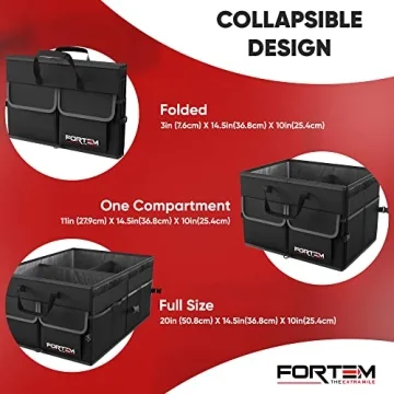 FORTEM Car Trunk Organizer - 50L Collapsible Storage