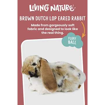 Living Nature Brown Dutch Lop Eared Rabbit Stuffed Animal | Fluffy Rabbit Animal | Soft Toy for Kids | 10 inches