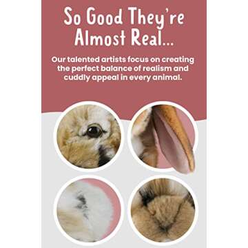 Living Nature Brown Dutch Lop Eared Rabbit Stuffed Animal | Fluffy Rabbit Animal | Soft Toy for Kids | 10 inches