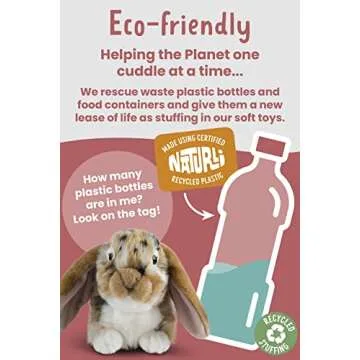 Living Nature Brown Dutch Lop Eared Rabbit Stuffed Animal | Fluffy Rabbit Animal | Soft Toy for Kids | 10 inches