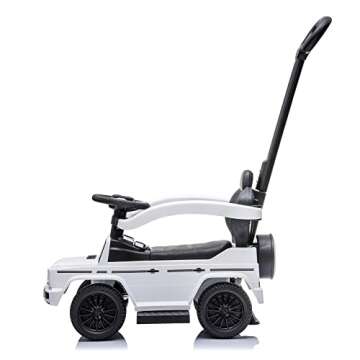 Best Ride On Cars Kids Outdoor Stroller Mercedes G-Wagon for Toddlers 1 to 3 Years Old with Music, Horn Sounds, and Handle, White