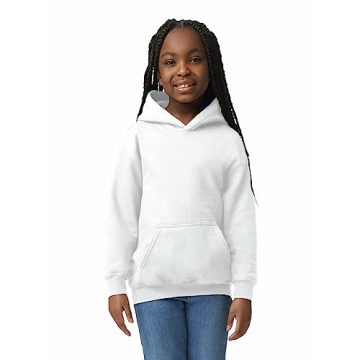 Gildan Youth Hooded Sweatshirt G18500B White - Comfortable & Stylish