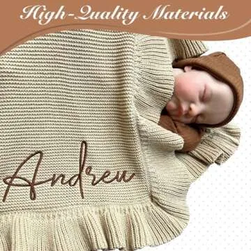 HuitzilAM Personalized Knit Baby Blanket for Newborns