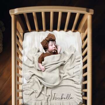 HuitzilAM Personalized Knit Baby Blanket for Newborns