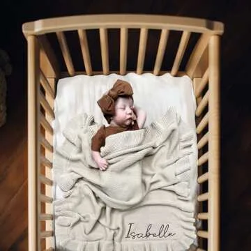 HuitzilAM Personalized Knit Baby Blanket for Newborns