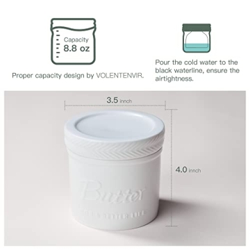 VOLENTENVIR French Butter Keeper for Soft Spreadable Butter