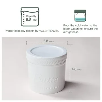 VOLENTENVIR French Butter Keeper for Soft Spreadable Butter