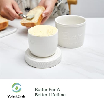 VOLENTENVIR French Butter Keeper for Soft Spreadable Butter