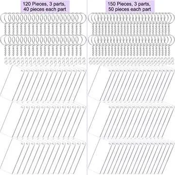 Duufin 120 Pieces Acrylic Keychain Blanks Set for Crafting