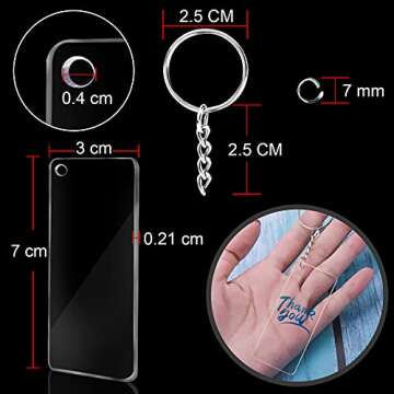 Duufin Acrylic Keychain Blanks Set for DIY Crafts