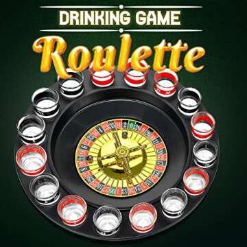 Bo Toys Drinking Game Glass Roulette - Drinking Game Set (2 Balls and 16 Glasses) Casino Style Drinking Game