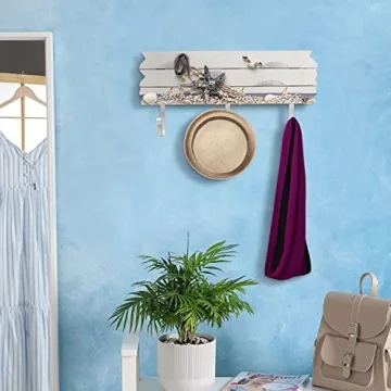 MyGift Coastal Style 3 Hook Wall Mounted Coat Rack