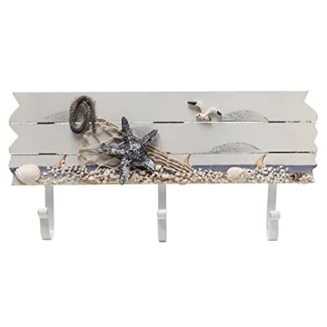 MyGift Coastal Style 3 Hook Wall Mounted Coat Rack