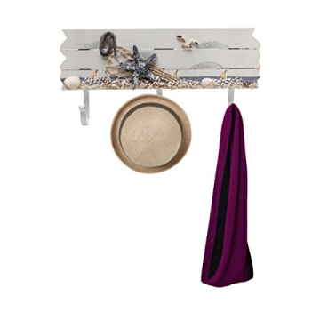 MyGift Coastal Style 3 Hook Wall Mounted Coat Rack