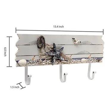 MyGift Coastal Style 3 Hook Wall Mounted Coat Rack