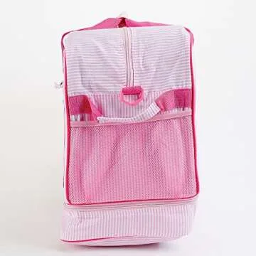 Lillian Vernon Personalized Duffel Bag for Kids - Pink Ballet, 100% Cotton Fabric, 19 x 9 x 13 inches
