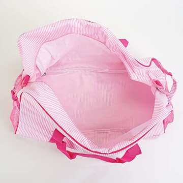 Lillian Vernon Personalized Duffel Bag for Kids - Pink Ballet, 100% Cotton Fabric, 19 x 9 x 13 inches