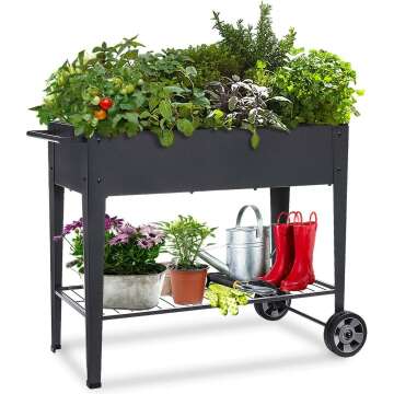 FOYUEE Elevated Planter Box with Legs for Gardens