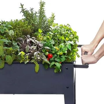 FOYUEE Elevated Planter Box with Legs for Gardens