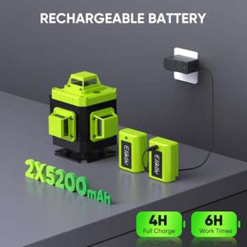 Elikliv 4D Green Cross Line Laser Level for Precision Measuring