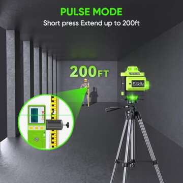 Elikliv 4D Green Cross Line Laser Level for Precision Measuring