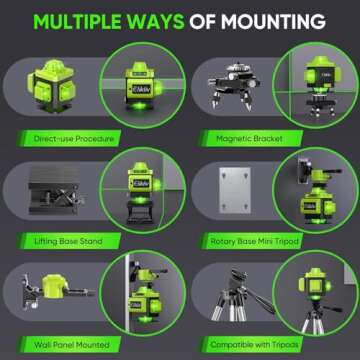 Elikliv 4D Green Cross Line Laser Level for Precision Measuring