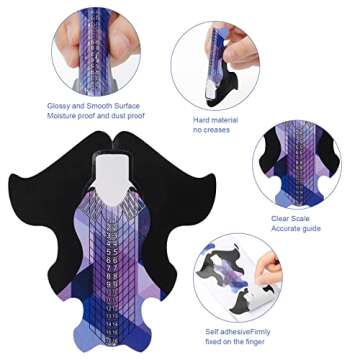 AHIER Nail Forms, 100PCS Acrylic Elongated Swallow Self Adhesive Gel Nail Extension Nail Forms for D...