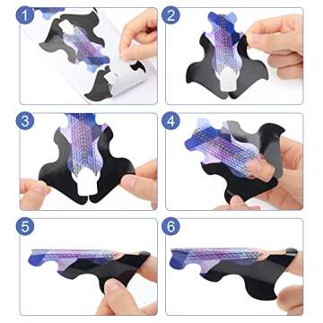 AHIER Nail Forms, 100PCS Acrylic Elongated Swallow Self Adhesive Gel Nail Extension Nail Forms for DIY Tool UV Gel Forms Guide Stickers