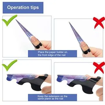 AHIER Nail Forms, 100PCS Acrylic Elongated Swallow Self Adhesive Gel Nail Extension Nail Forms for DIY Tool UV Gel Forms Guide Stickers