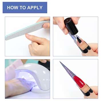 AHIER Nail Forms, 100PCS Acrylic Elongated Swallow Self Adhesive Gel Nail Extension Nail Forms for DIY Tool UV Gel Forms Guide Stickers